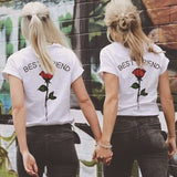 Showtly Fashion women Best friends t-shirt Cartoon Coffee Doughnut Letter print female T-shirt Friends Gift tshirt Hot sale Top - Viva Shirt