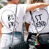 Showtly Fashion women Best friends t-shirt Cartoon Coffee Doughnut Letter print female T-shirt Friends Gift tshirt Hot sale Top - Viva Shirt