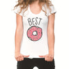 Showtly Fashion women Best friends t-shirt Cartoon Coffee Doughnut Letter print female T-shirt Friends Gift tshirt Hot sale Top - Viva Shirt