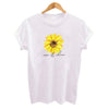 Sun Flower Letter Print T-shirt Short Sleeve Round Neck Slim Fit Cute Girl's Tshirts Tees & Tops Summer 2019 Gift for Girlfriend - Viva Shirt