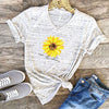 Sun Flower Letter Print T-shirt Short Sleeve Round Neck Slim Fit Cute Girl's Tshirts Tees & Tops Summer 2019 Gift for Girlfriend - Viva Shirt