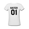 Women Fashion Girlfriends Gift Best Friends T shirt SISTER 01 SISTER 02 Tee Shirt Sister outfit - Viva Shirt