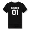 Women Fashion Girlfriends Gift Best Friends T shirt SISTER 01 SISTER 02 Tee Shirt Sister outfit - Viva Shirt