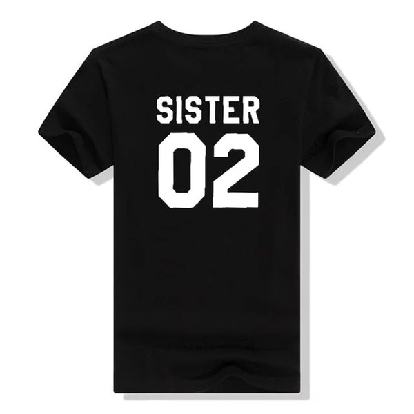 Women Fashion Girlfriends Gift Best Friends T shirt SISTER 01 SISTER 02 Tee Shirt Sister outfit - Viva Shirt