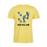 Never Walk Alone Tropical Flower T-shirt Dog Lover Shirt Foot Dog Shirt Tropical Flower gift Cotton Top Tees - Viva Shirt