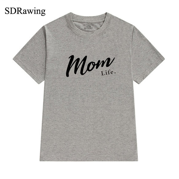 Mom Life Shirt Mothers Day Gift Womens T Shirt Mom Life Tee Graphic Tees summer casual Female Tops drop ship - Viva Shirt