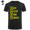 Eat Sleep Run Repeat T Shirt Funny Birthday Gift For Daddy Father Boyfriend Husband Man Woman Short Sleeve O Neck Cotton T-Shirt - Viva Shirt