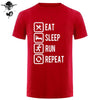 Eat Sleep Run Repeat T Shirt Funny Birthday Gift For Daddy Father Boyfriend Husband Man Woman Short Sleeve O Neck Cotton T-Shirt - Viva Shirt