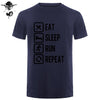 Eat Sleep Run Repeat T Shirt Funny Birthday Gift For Daddy Father Boyfriend Husband Man Woman Short Sleeve O Neck Cotton T-Shirt - Viva Shirt