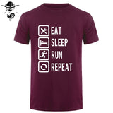 Eat Sleep Run Repeat T Shirt Funny Birthday Gift For Daddy Father Boyfriend Husband Man Woman Short Sleeve O Neck Cotton T-Shirt - Viva Shirt