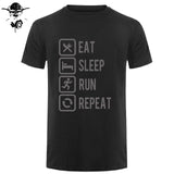 Eat Sleep Run Repeat T Shirt Funny Birthday Gift For Daddy Father Boyfriend Husband Man Woman Short Sleeve O Neck Cotton T-Shirt - Viva Shirt