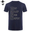 Eat Sleep Run Repeat T Shirt Funny Birthday Gift For Daddy Father Boyfriend Husband Man Woman Short Sleeve O Neck Cotton T-Shirt - Viva Shirt