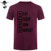 Eat Sleep Run Repeat T Shirt Funny Birthday Gift For Daddy Father Boyfriend Husband Man Woman Short Sleeve O Neck Cotton T-Shirt - Viva Shirt