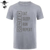 Eat Sleep Run Repeat T Shirt Funny Birthday Gift For Daddy Father Boyfriend Husband Man Woman Short Sleeve O Neck Cotton T-Shirt - Viva Shirt