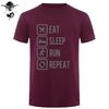 Eat Sleep Run Repeat T Shirt Funny Birthday Gift For Daddy Father Boyfriend Husband Man Woman Short Sleeve O Neck Cotton T-Shirt - Viva Shirt