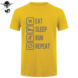 Eat Sleep Run Repeat T Shirt Funny Birthday Gift For Daddy Father Boyfriend Husband Man Woman Short Sleeve O Neck Cotton T-Shirt - Viva Shirt