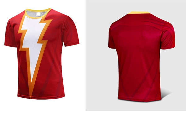 Christmas Gift Mens Fashion Slim T-shirt   Shazam Cosplay 3D Printed Tee Male Casual Captain  Tops - Viva Shirt