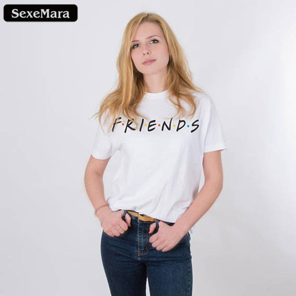 SexeMara Fashion Brand T Shirt Women Short Sleeve Friends TV Show Shirts Blank Gift Hipster Adult T-Shirt Camisetas - Viva Shirt