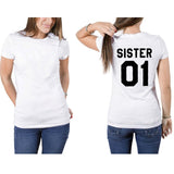 Women Fashion Girlfriends Gift Best Friends T shirt SISTER 01 SISTER 02 Tee Shirt Sister outfit - Viva Shirt