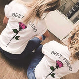 Showtly Fashion women Best friends t-shirt Cartoon Coffee Doughnut Letter print female T-shirt Friends Gift tshirt Hot sale Top - Viva Shirt