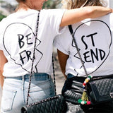 Showtly Fashion women Best friends t-shirt Cartoon Coffee Doughnut Letter print female T-shirt Friends Gift tshirt Hot sale Top - Viva Shirt