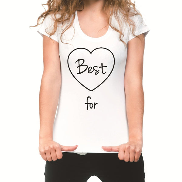 Showtly Fashion women Best friends t-shirt Cartoon Coffee Doughnut Letter print female T-shirt Friends Gift tshirt Hot sale Top - Viva Shirt