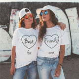 Showtly Fashion women Best friends t-shirt Cartoon Coffee Doughnut Letter print female T-shirt Friends Gift tshirt Hot sale Top - Viva Shirt