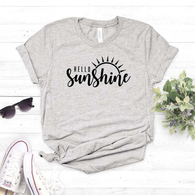 Hello Sunshine Women tshirt Cotton Casual Funny t shirt Gift For Lady Yong Girl Top Tee 6 Color Drop Ship S-796 - Viva Shirt