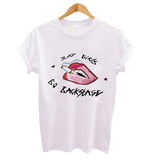 Fashion Home Printed Short Sleeve Gift Party Large Size Round Neck Women T Shirt Smoking Lips Shaped Casual Summer Eye Catching - Viva Shirt