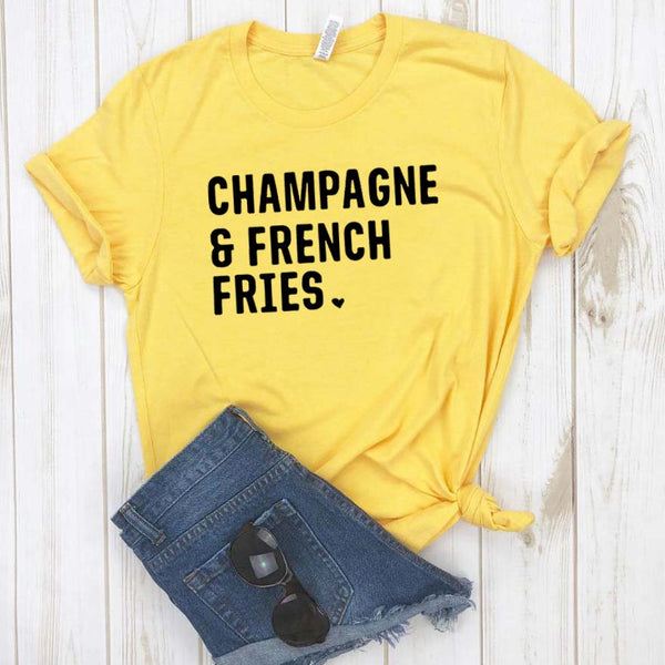 Champagne french fries Women tshirt Cotton Casual Hipster Funny t-shirt Gift Lady Yong Girl Top Tee Drop Ship ZY-291 - Viva Shirt