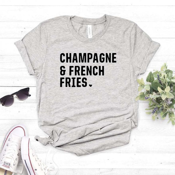 Champagne french fries Women tshirt Cotton Casual Hipster Funny t-shirt Gift Lady Yong Girl Top Tee Drop Ship ZY-291 - Viva Shirt