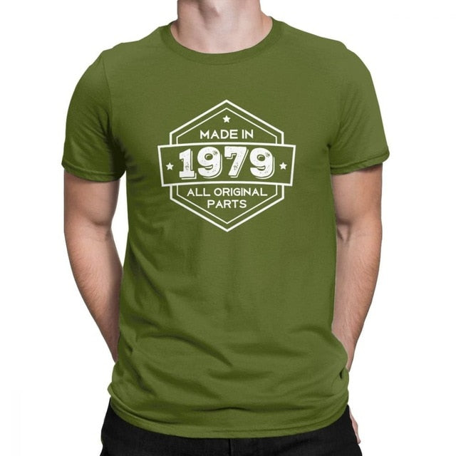 Birthday T Shirts Made In 1979 All Original Part Anniversary Birth T-shirt  Gifts Men Casual 100% Cotton Short Sleeves Tee Shirt - Viva Shirt