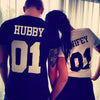 OMSJ New Fashion Hubby Wifey 01 Couple T-shirt 2018 Summer Lovers T Shirt Women Men Funny Letter Print T Shirts Gifts For Loved - Viva Shirt