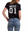 OMSJ New Fashion Hubby Wifey 01 Couple T-shirt 2018 Summer Lovers T Shirt Women Men Funny Letter Print T Shirts Gifts For Loved - Viva Shirt