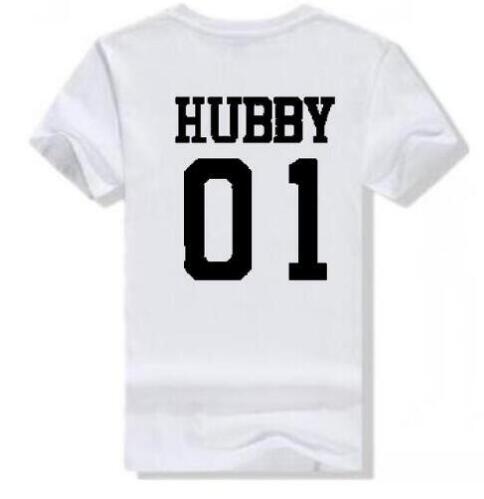 OMSJ New Fashion Hubby Wifey 01 Couple T-shirt 2018 Summer Lovers T Shirt Women Men Funny Letter Print T Shirts Gifts For Loved - Viva Shirt