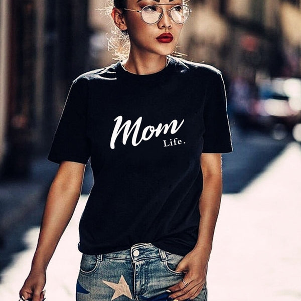 Mom Life Shirt Mothers Day Gift Womens T Shirt Mom Life Tee Graphic Tees summer casual Female Tops drop ship - Viva Shirt