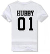 wifey and hubby 01 Couples T-Shirt Tumblr Slogan Honeymoon Romance Love Marriage Tees Couples Gifts Clothing Trendy Match Tops - Viva Shirt