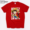 Men's One Piece Luffy Harajuku Funny Cotton T Shirts Unisex Summer Cotton Workout Tshirts Anime Tops Boyfriend Gift - Viva Shirt