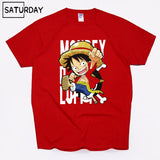 Men's One Piece Luffy Harajuku Funny Cotton T Shirts Unisex Summer Cotton Workout Tshirts Anime Tops Boyfriend Gift - Viva Shirt