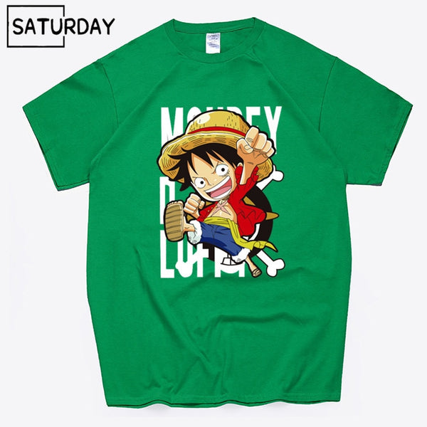 Men's One Piece Luffy Harajuku Funny Cotton T Shirts Unisex Summer Cotton Workout Tshirts Anime Tops Boyfriend Gift - Viva Shirt