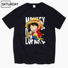 Men's One Piece Luffy Harajuku Funny Cotton T Shirts Unisex Summer Cotton Workout Tshirts Anime Tops Boyfriend Gift - Viva Shirt