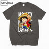 Men's One Piece Luffy Harajuku Funny Cotton T Shirts Unisex Summer Cotton Workout Tshirts Anime Tops Boyfriend Gift - Viva Shirt