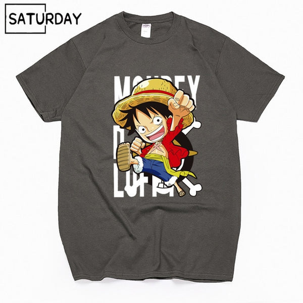 Men's One Piece Luffy Harajuku Funny Cotton T Shirts Unisex Summer Cotton Workout Tshirts Anime Tops Boyfriend Gift - Viva Shirt