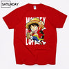 Men's One Piece Luffy Harajuku Funny Cotton T Shirts Unisex Summer Cotton Workout Tshirts Anime Tops Boyfriend Gift - Viva Shirt