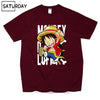 Men's One Piece Luffy Harajuku Funny Cotton T Shirts Unisex Summer Cotton Workout Tshirts Anime Tops Boyfriend Gift - Viva Shirt