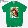 Men's One Piece Luffy Harajuku Funny Cotton T Shirts Unisex Summer Cotton Workout Tshirts Anime Tops Boyfriend Gift - Viva Shirt