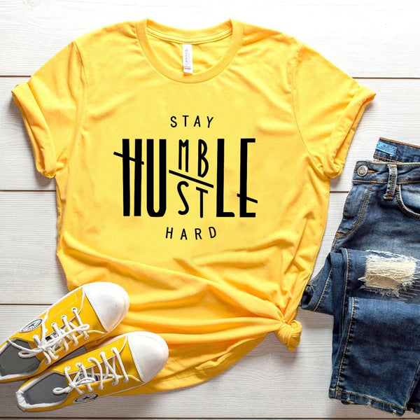 Stay Humble Hustle Hard T-shirt Christian women fashion funny grunge tumlbr tees cotton gift Jesus party tops tshirt leisure Tee - Viva Shirt