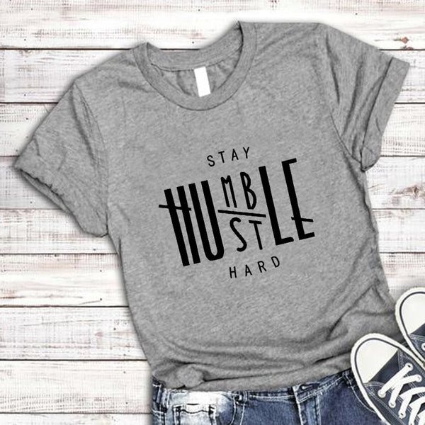 Stay Humble Hustle Hard T-shirt Christian women fashion funny grunge tumlbr tees cotton gift Jesus party tops tshirt leisure Tee - Viva Shirt