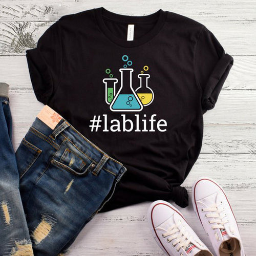 Lablife T-Shirt Lab Tech Shirt Funny Medical Technician Gift Med Week Tshirt Funny Quote Laboratory Technician T-Shirt - Viva Shirt