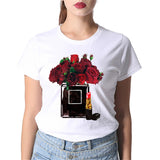 Vogue Style Women Round Neck White T-shirt Harajuku Short Sleeve Top Tees Girlfriend Gift - Viva Shirt